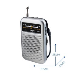 Radio portatil Am-Fm con Antena YH0010 / Altavoz externo / Jack 3.5mm / Plata / Mayou / 7600100